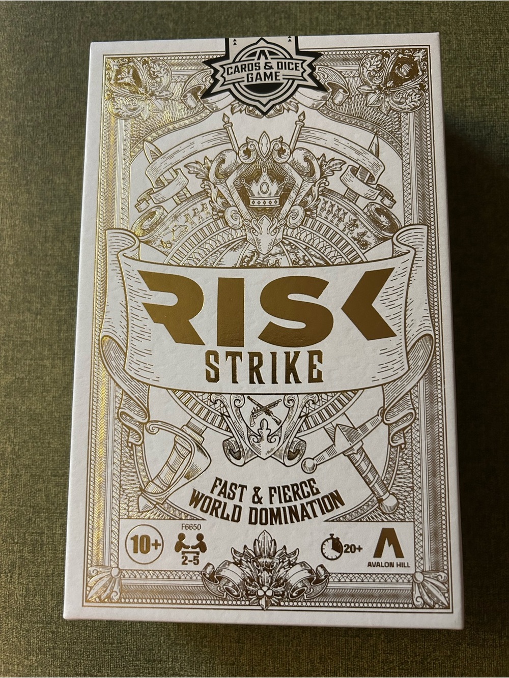 Avalon RISK Strike Board Game - gold foiled box